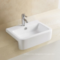 Ceramic Semi-Recessed Basin Hotel Wash Basin Bathroom Basin